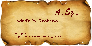 András Szabina névjegykártya
